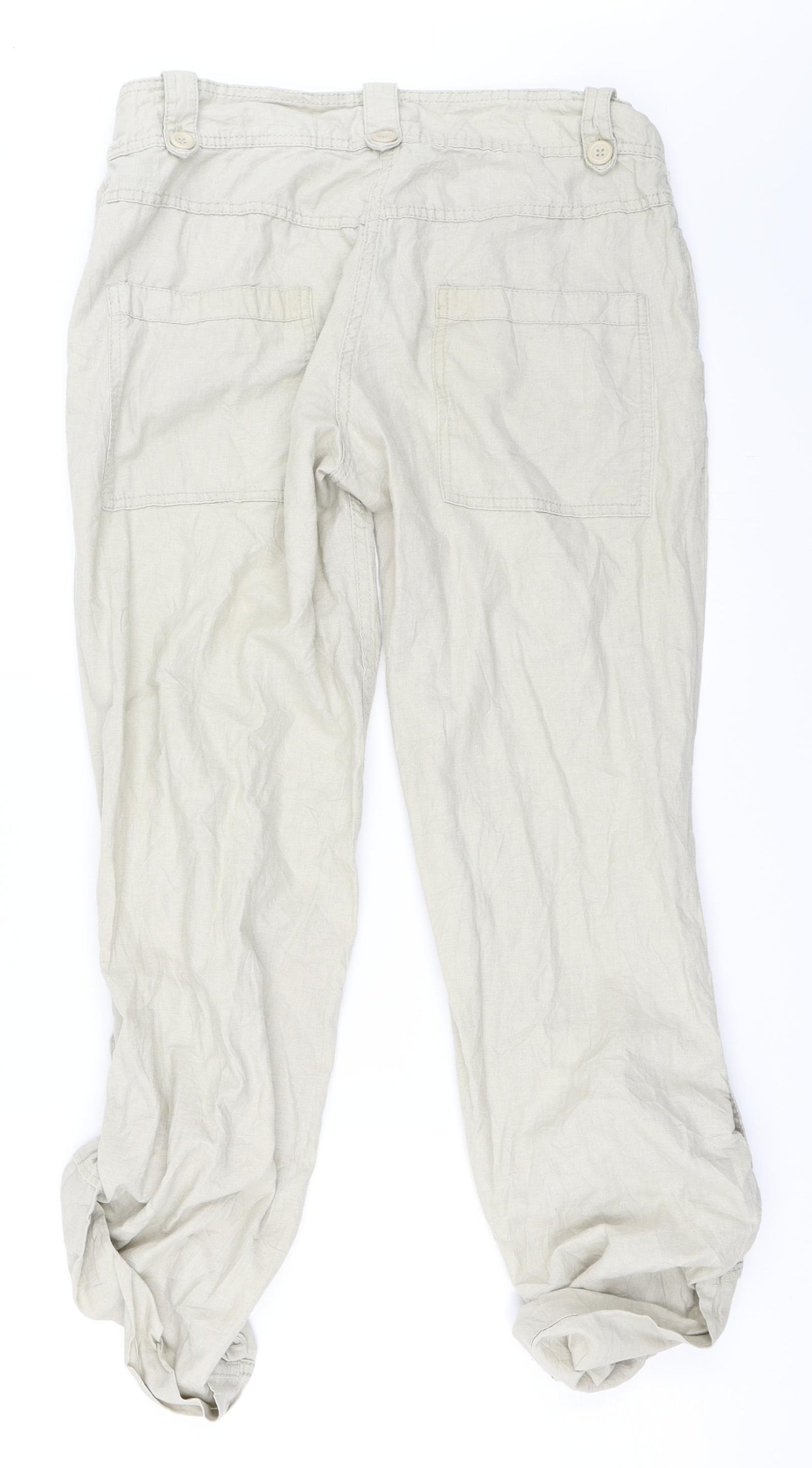 H&M Womens Beige   Chino Trousers Size 40 L25 in