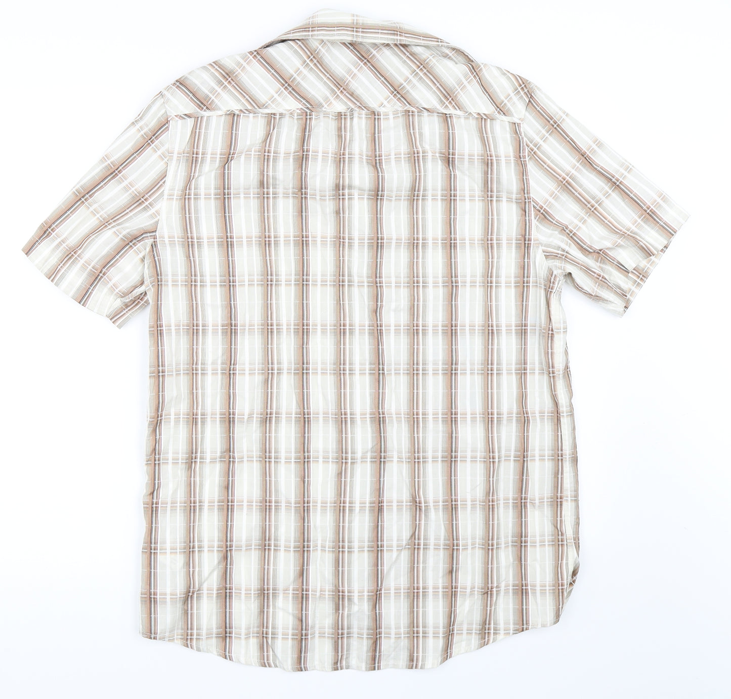 NEXT Mens Beige Check   Button-Up Size M