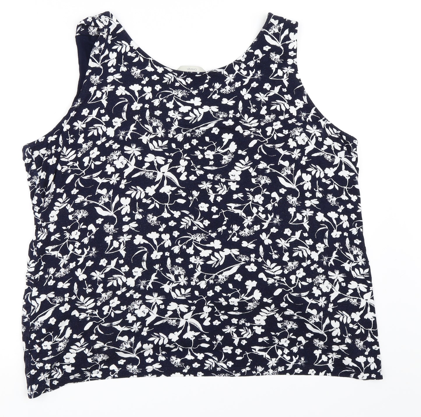 George Womens Blue Floral  Basic Tank Size 24