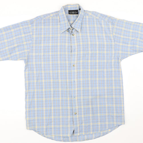 Preworn Mens Blue Check   Button-Up Size L
