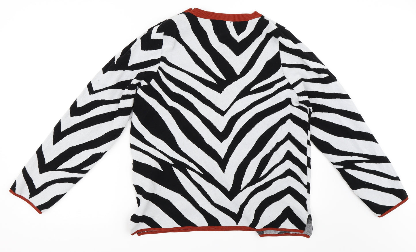 Verve Ami Womens White Animal Print  Pullover Jumper Size XL