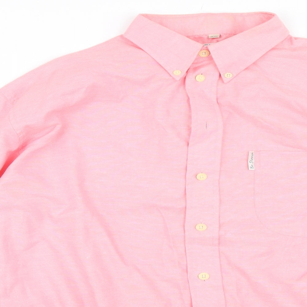 Ben Sherman Mens Pink    Button-Up Size 3XL