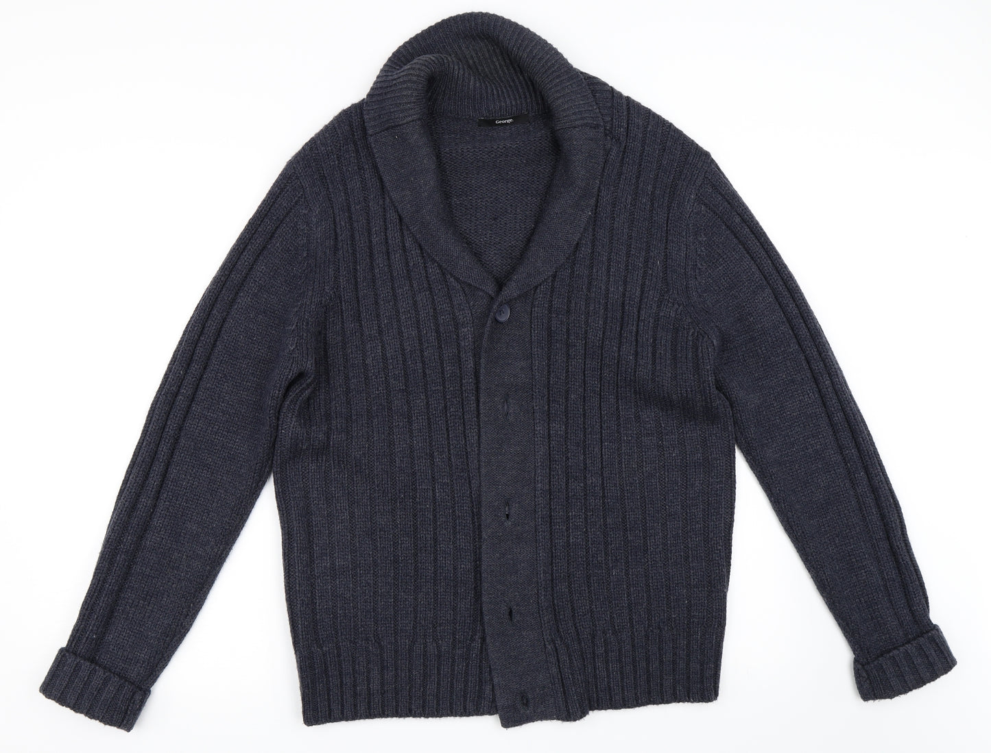 George Mens Blue   Cardigan Jumper Size M