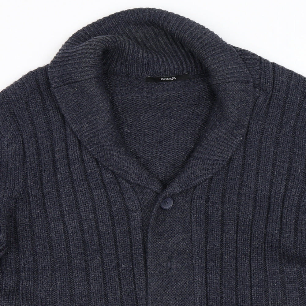 George Mens Blue   Cardigan Jumper Size M