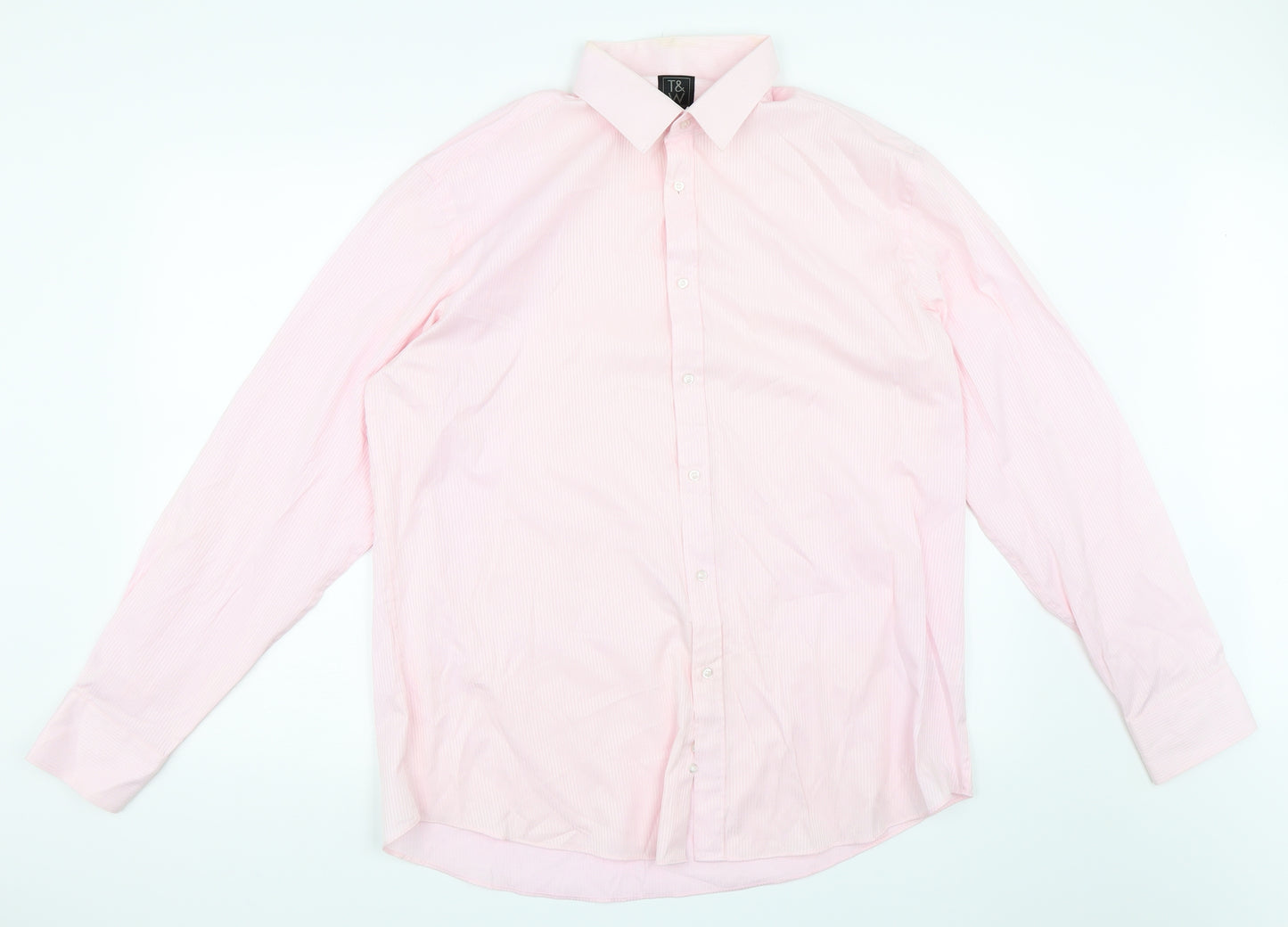 Taylor & Wright Mens Pink    Dress Shirt Size 17