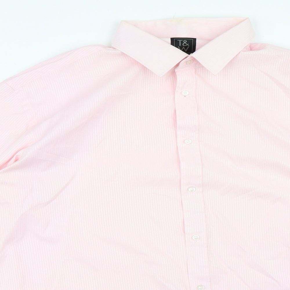 Taylor & Wright Mens Pink    Dress Shirt Size 17