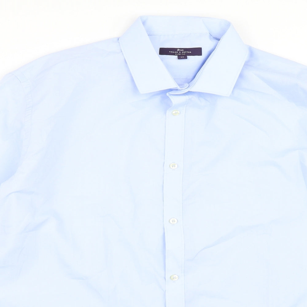Tailor & Cutter Mens Blue    Dress Shirt Size 17