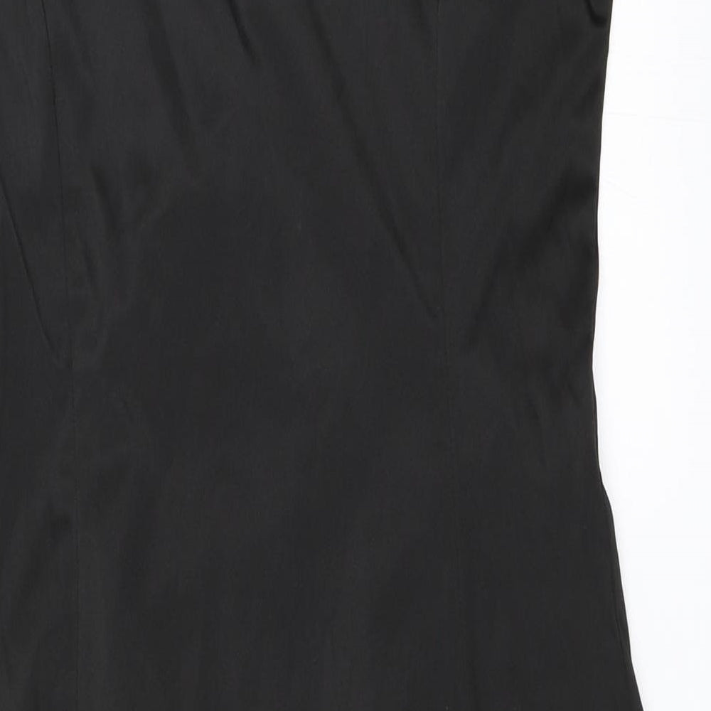 Jane Norman Womens Black  Satin Shift  Size 14