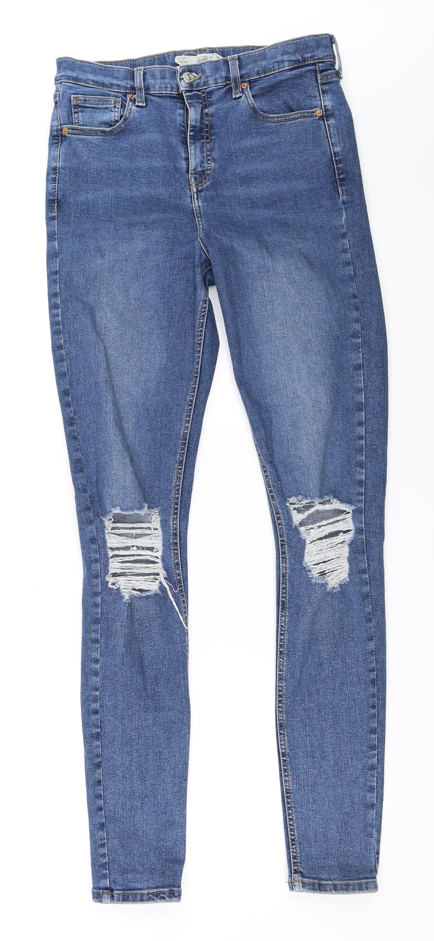 Topshop Womens Blue  Denim Skinny Jeans Size 30 in L36 in - Jamie Jeans