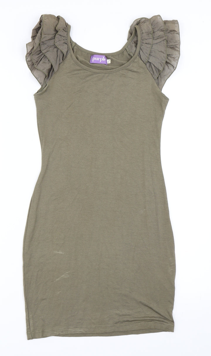 Purple Womens Green Bodycon Size S