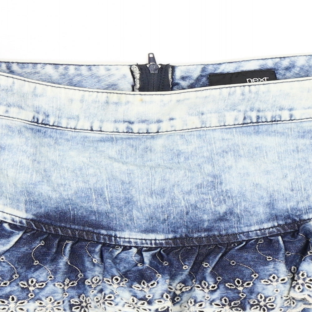 NEXT Womens Blue  Denim Mini Skirt Size 10
