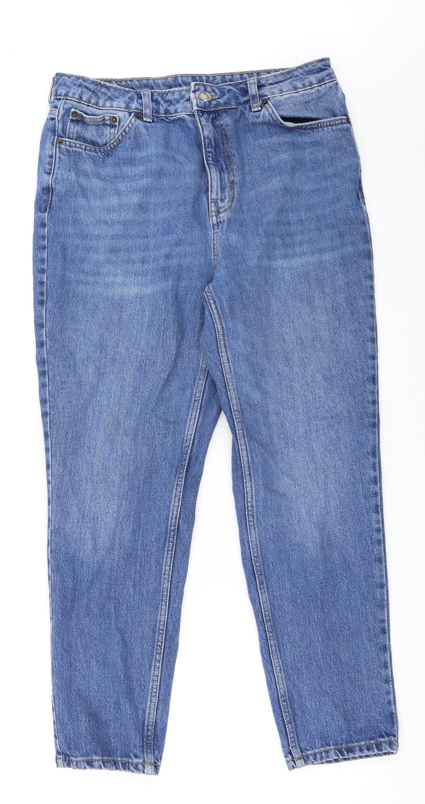 Topshop Womens Blue  Denim Mom Jeans Size 32 in L30 in