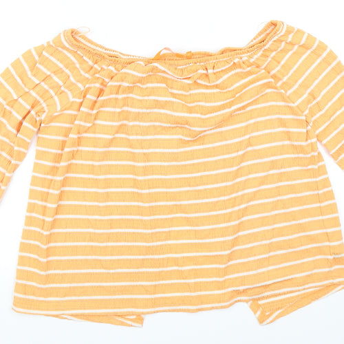 NEXT Womens Orange Striped  Basic Blouse Size 14