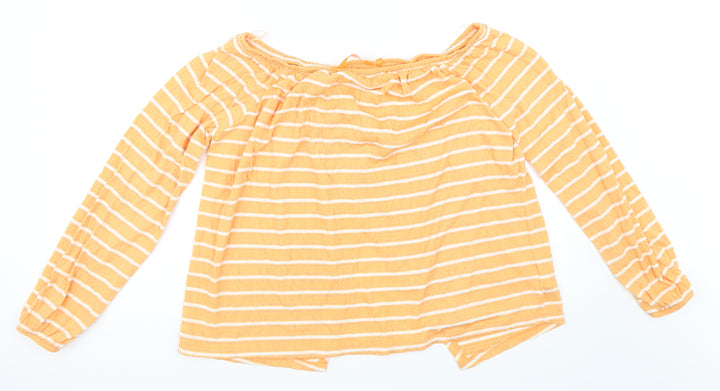 NEXT Womens Orange Striped  Basic Blouse Size 14
