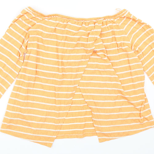 NEXT Womens Orange Striped  Basic Blouse Size 14