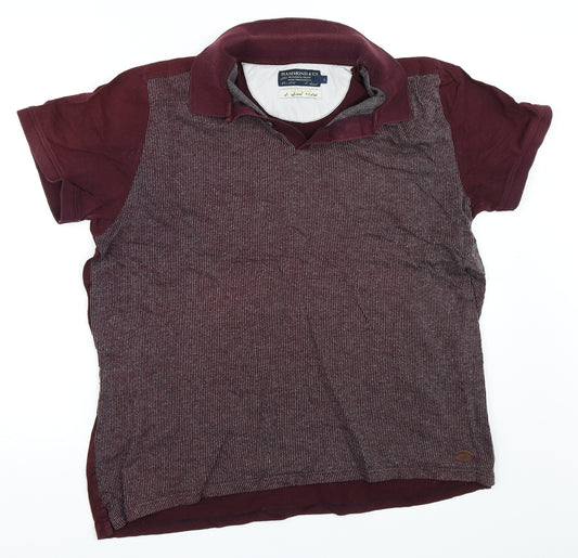 Front view of Hammond & Co men’s red polo, size L