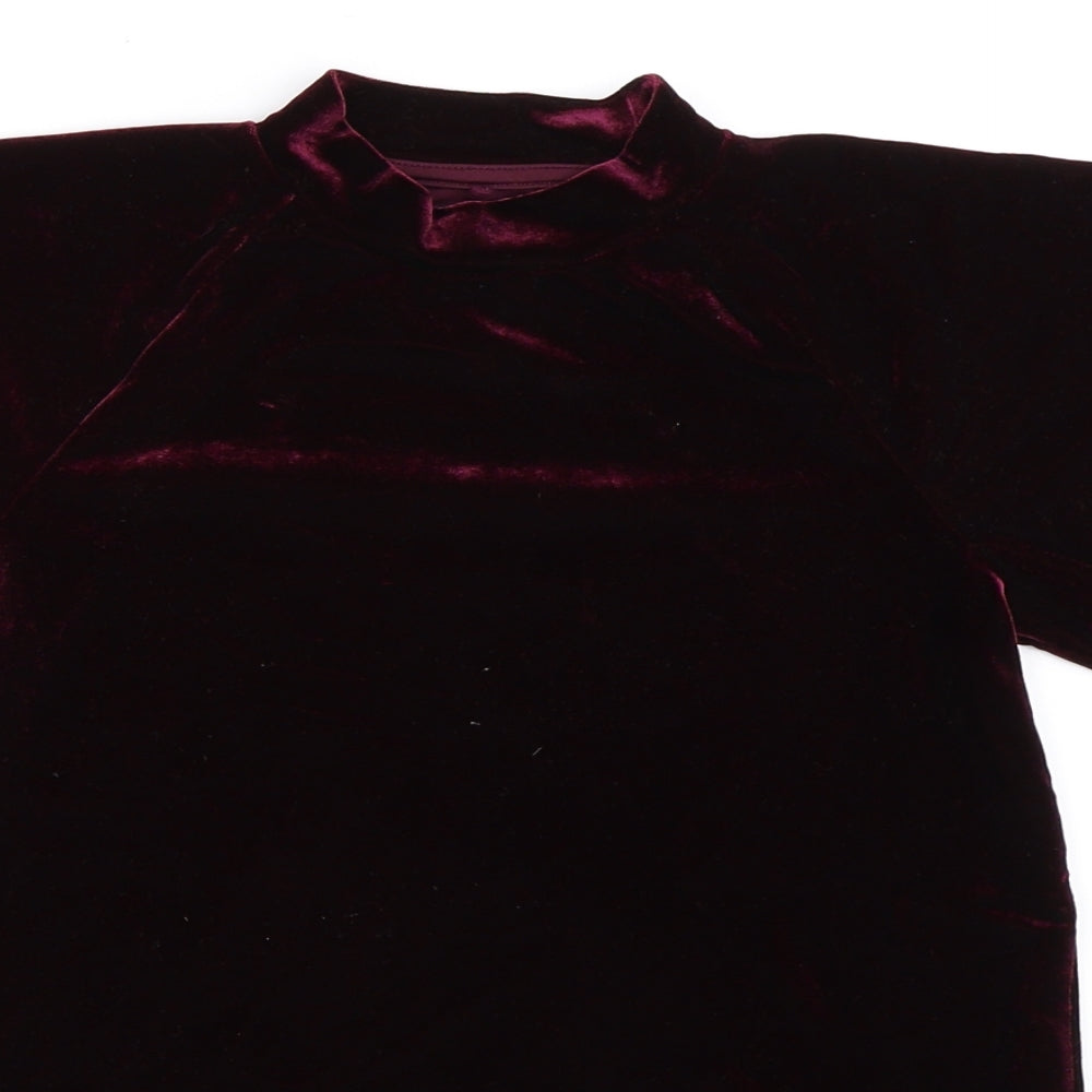 NEXT Girls Purple  Velour Basic Blouse Size 11 Years