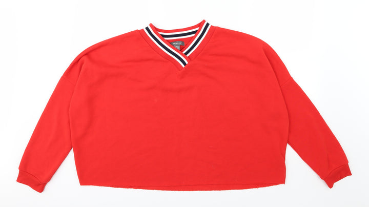 Primark Womens Red  Jersey Pullover Sweatshirt Size XL