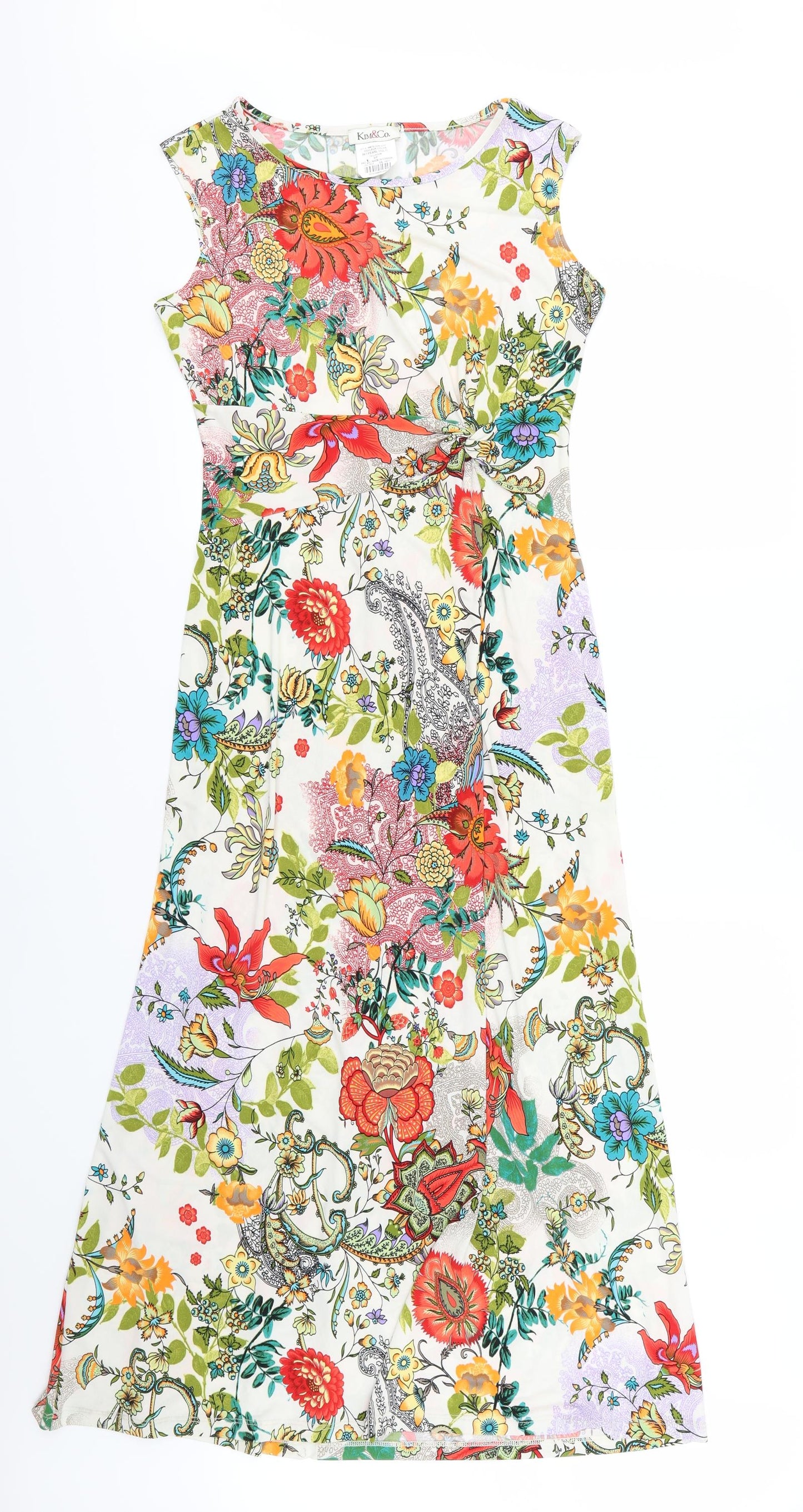 Kim & Co Womens Multicoloured Floral  A-Line  Size S