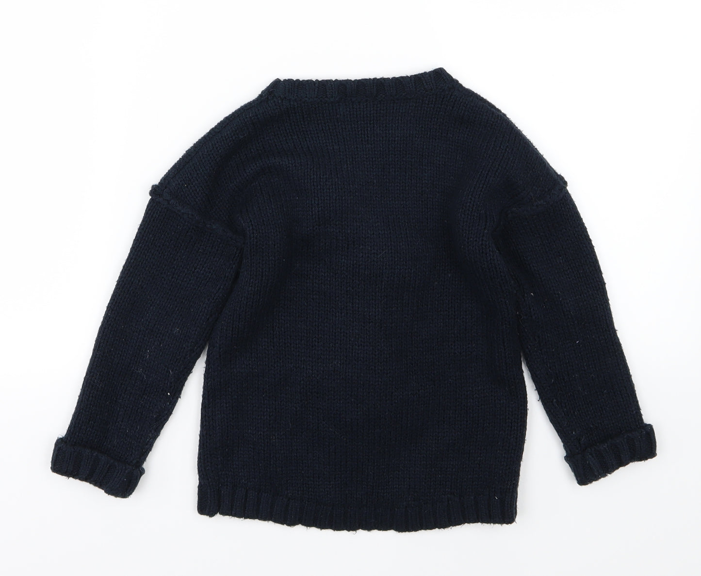 Matalan Girls Blue  Knit Pullover Jumper Size 5 Years  - Snowman