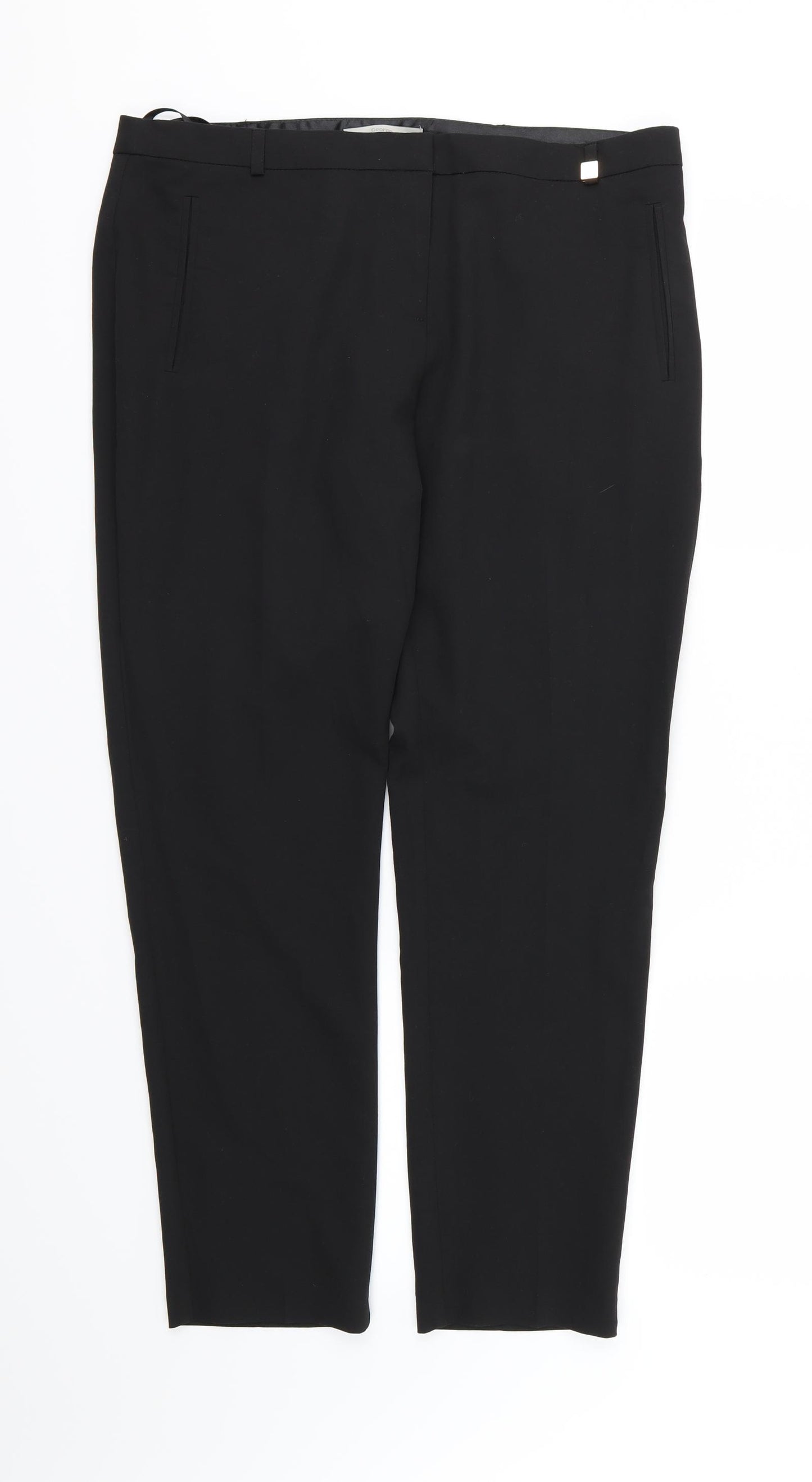 George Womens Black  Rayon Trousers  Size 14 L27 in