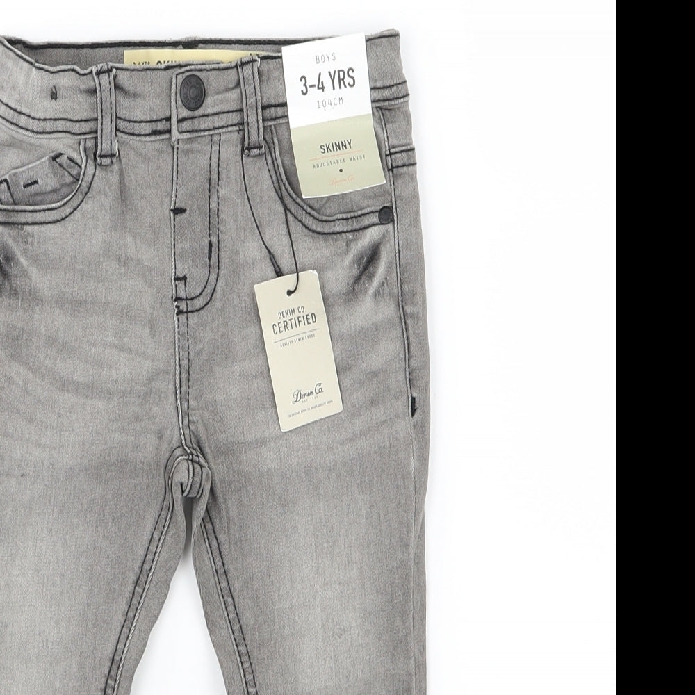 Denim & Co. Boys Grey  Denim Skinny Jeans Size 3-4 Years
