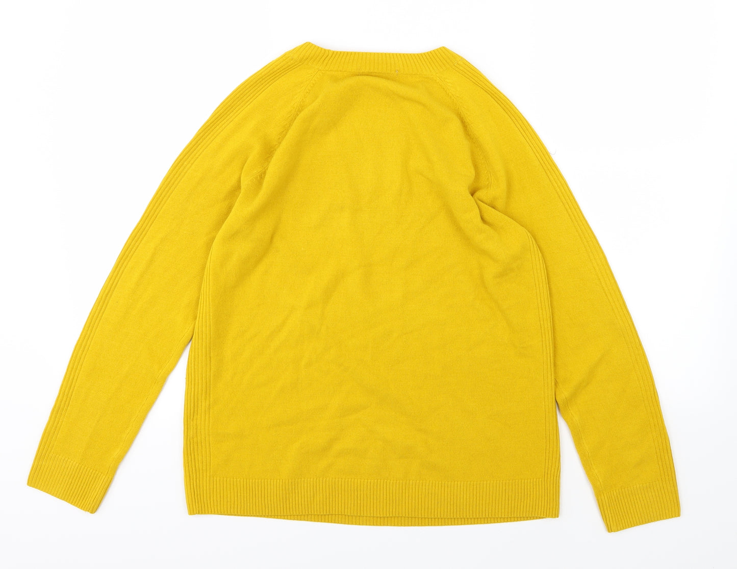 TU Womens Yellow  Knit Pullover Jumper Size 14