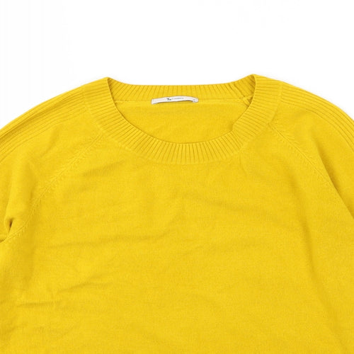 TU Womens Yellow  Knit Pullover Jumper Size 14