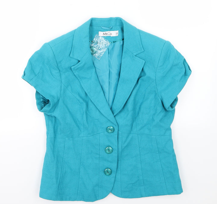 M&Co Womens Blue Jacket Size 14