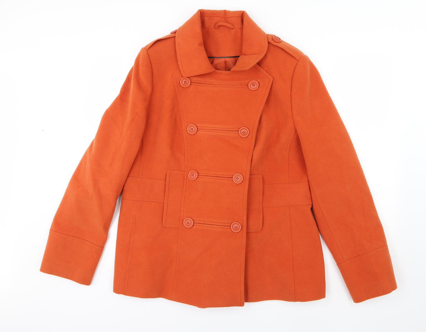 F&F Womens Orange   Overcoat Coat Size 18  - Double Breasted