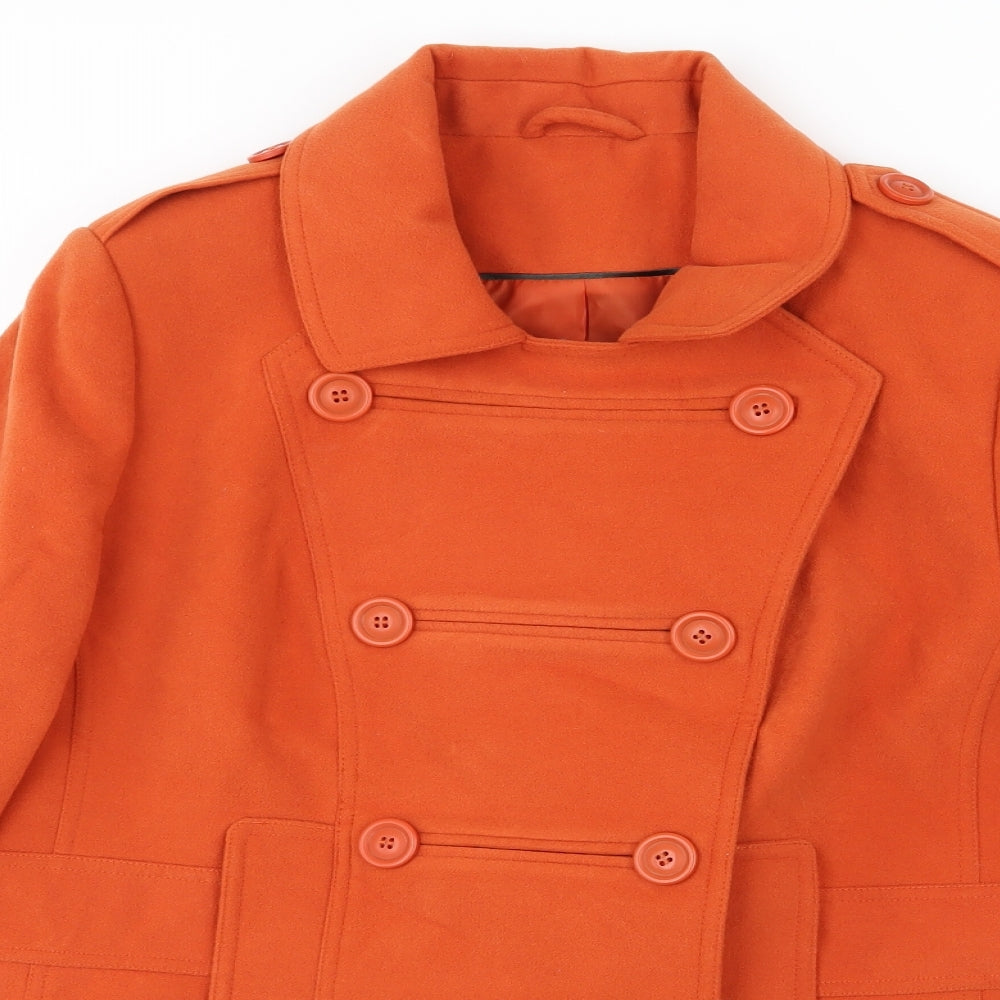 F&F Womens Orange   Overcoat Coat Size 18  - Double Breasted