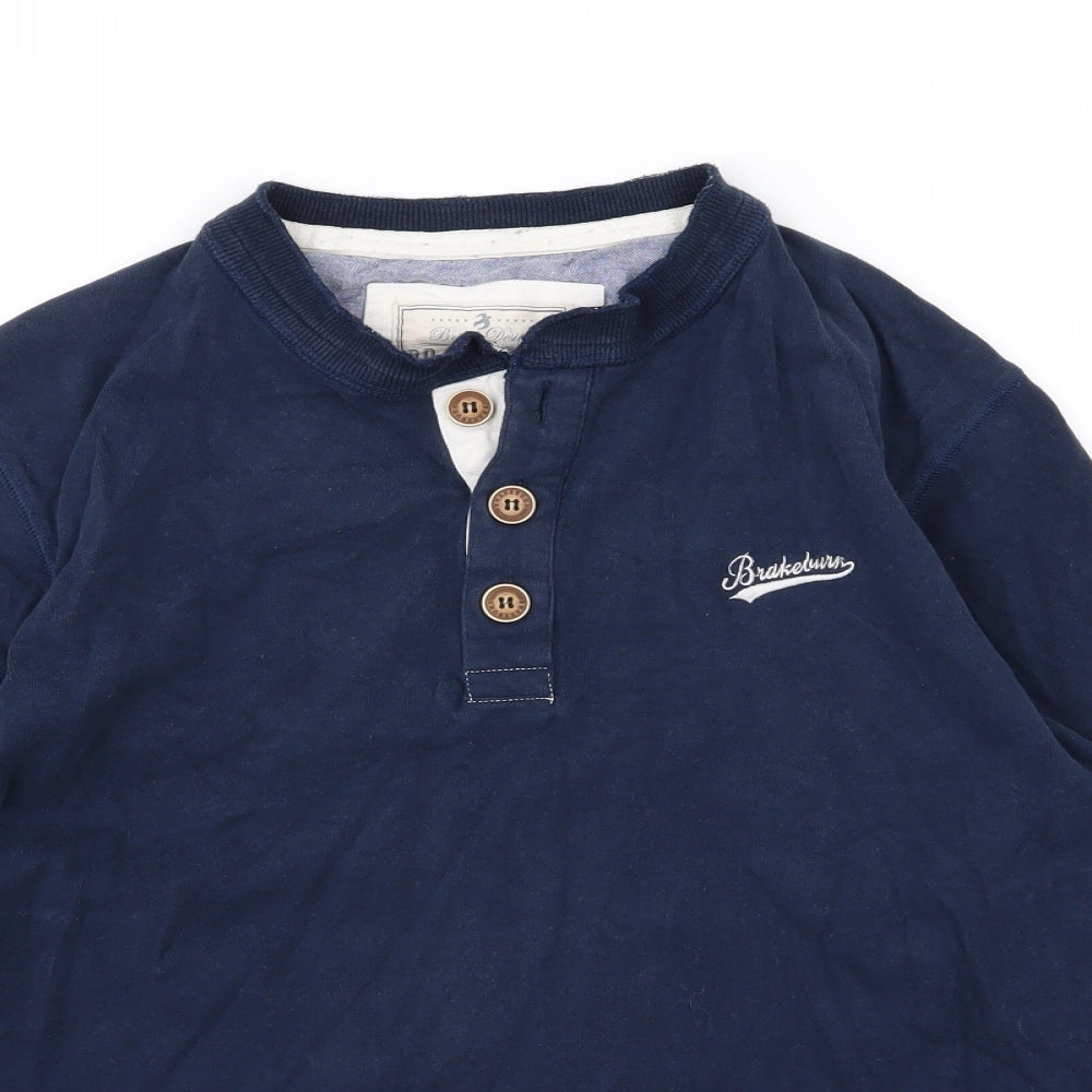 Brakeburn Mens Blue  Jersey Pullover Sweatshirt Size L