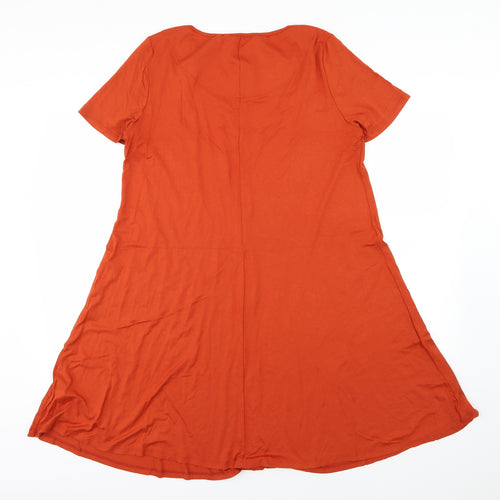 Bonmarché Womens Orange  Jersey T-Shirt Dress  Size 16