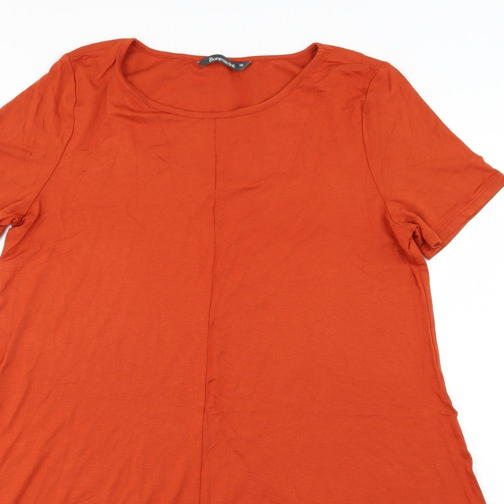Bonmarché Womens Orange  Jersey T-Shirt Dress  Size 16