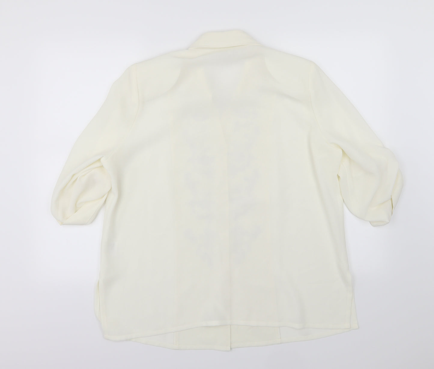 Eastex Womens Ivory Paisley Chiffon Basic Blouse Size 16