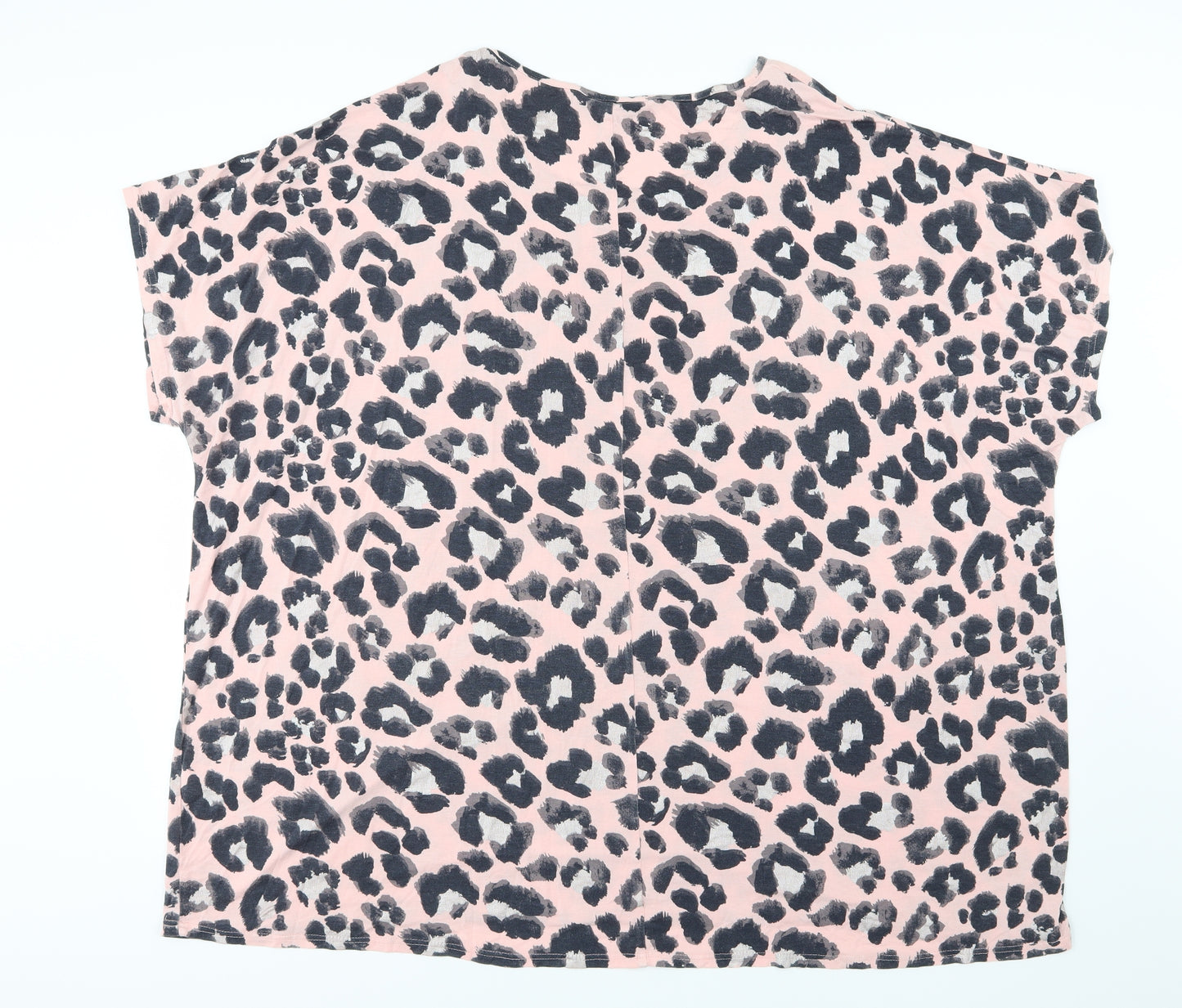 Yours Womens Pink Animal Print Jersey Basic T-Shirt Size 30
