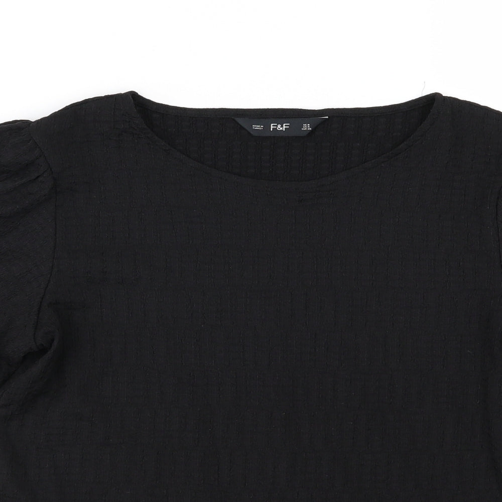 F&F Womens Black   Basic T-Shirt Size 8