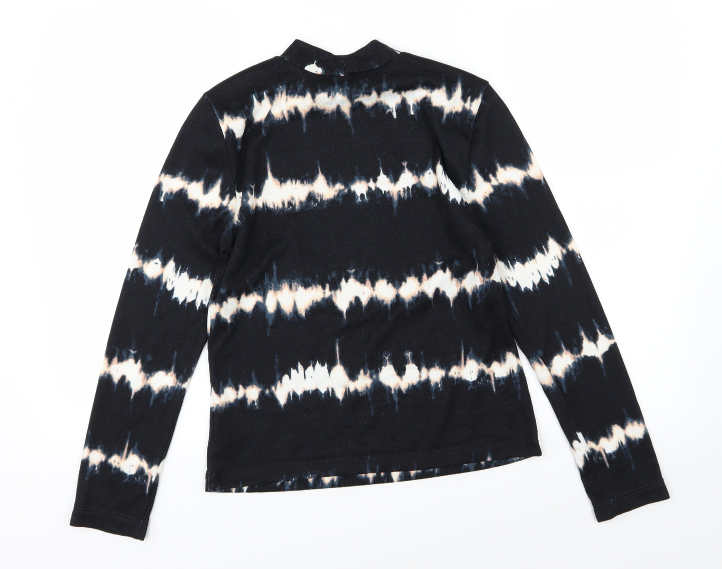 F&F Womens Black Striped Knit Pullover Jumper Size 12