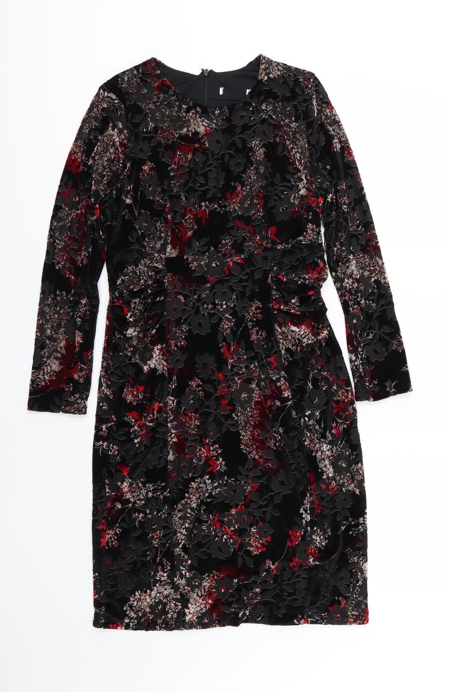 Marks and Spencer Womens Multicoloured Floral Velour A-Line  Size 12
