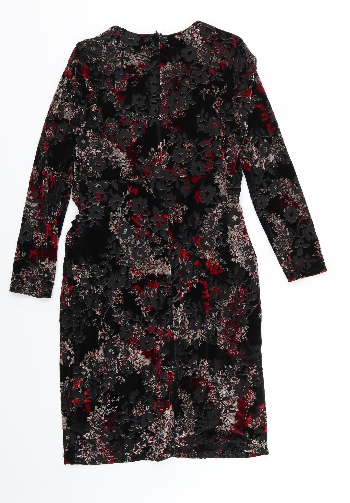 Marks and Spencer Womens Multicoloured Floral Velour A-Line  Size 12