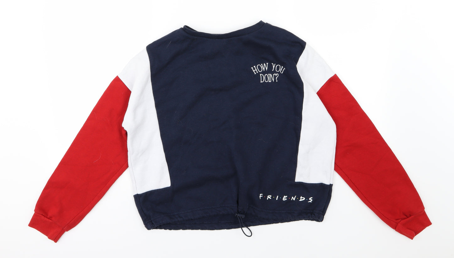 Primark Womens Multicoloured Striped Jersey Pullover Sweatshirt Size S  - friends