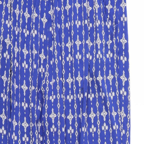 Marks and Spencer Womens Blue Floral  Trousers  Size 12 L27 in