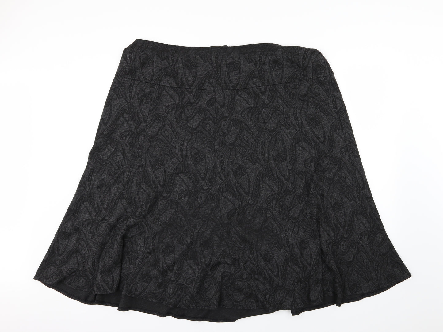 Bonmarché Womens Grey Paisley  A-Line Skirt Size 24