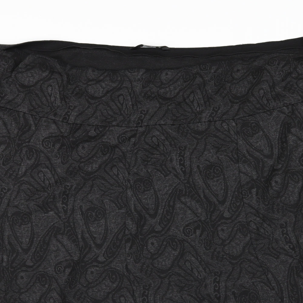 Bonmarché Womens Grey Paisley  A-Line Skirt Size 24