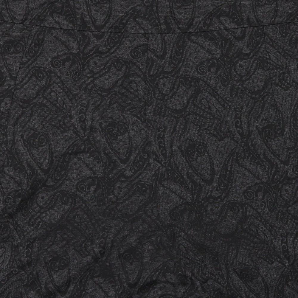Bonmarché Womens Grey Paisley  A-Line Skirt Size 24