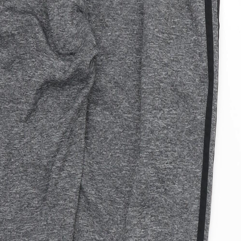 adidas Womens Grey Striped Jersey Jogger Trousers Size L L26 in