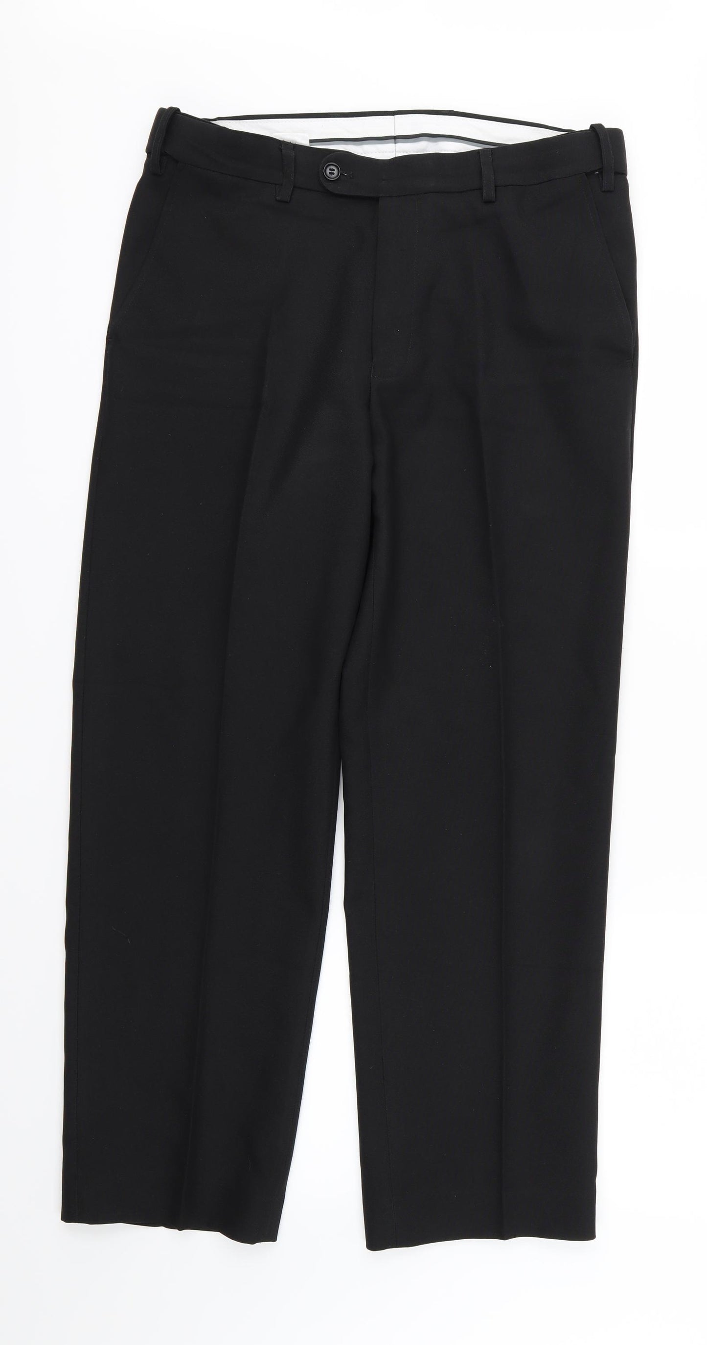 Skopes Mens Black  Rayon Trousers  Size 34 L28 in