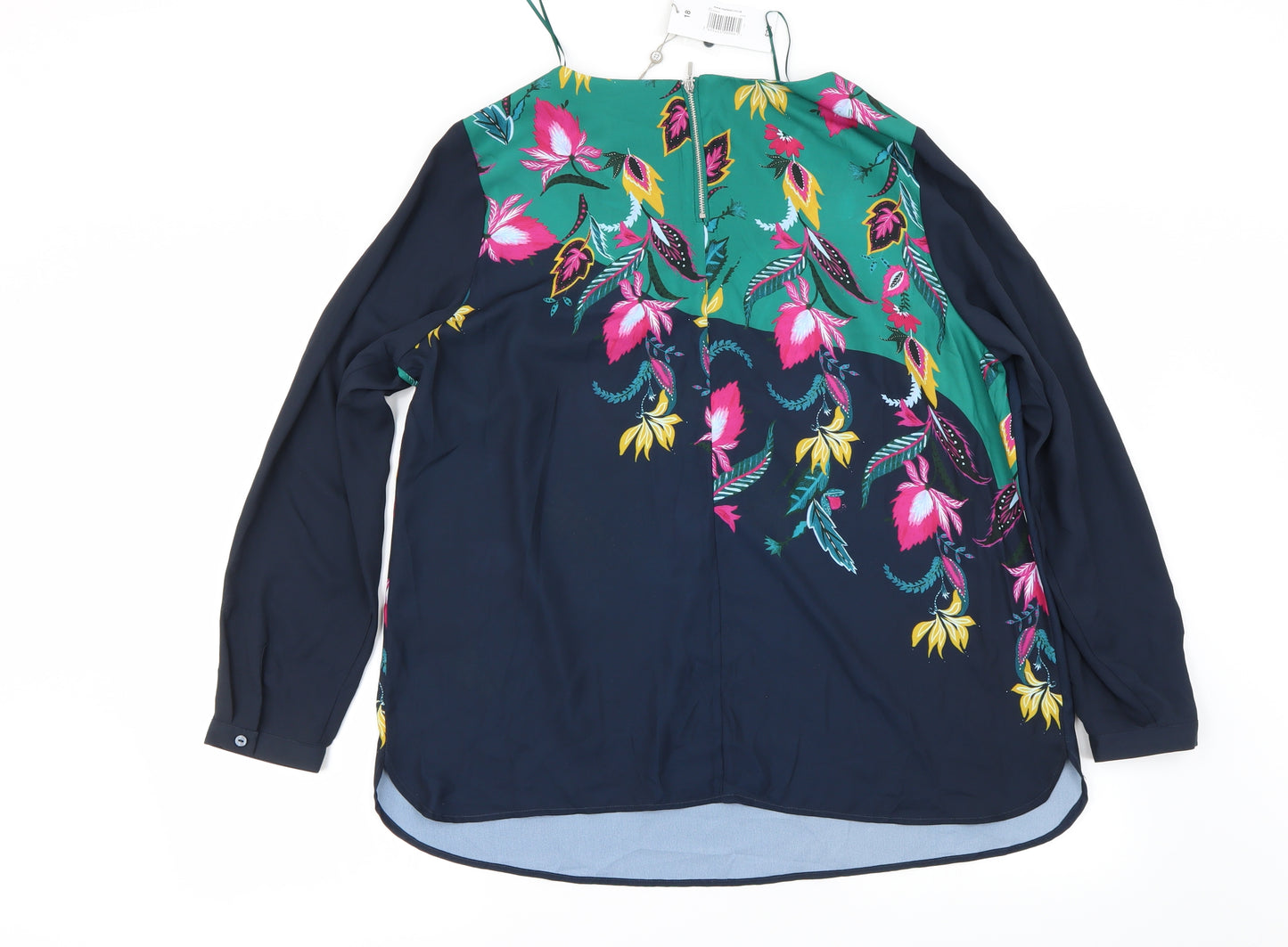 soon  Womens Blue Floral  Basic Blouse Size 18