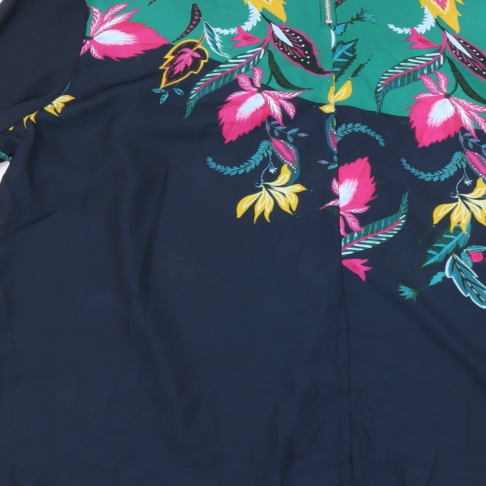 soon  Womens Blue Floral  Basic Blouse Size 18