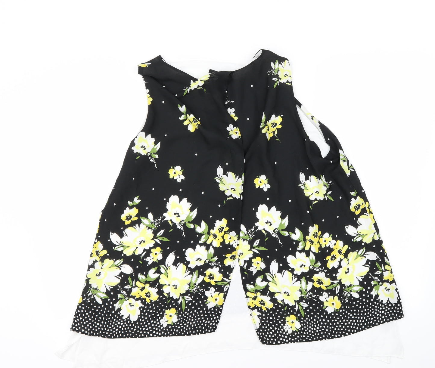 Roman Womens Black Floral  Basic Blouse Size 18